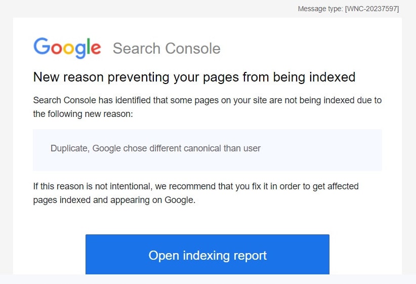 Google Search Console - no index